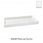 Formica®  Tarjas y Ovalines Platos de Ducha 3060R 152.4x65.4x13.3cm Color Arctic