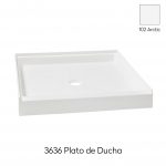 Formica® Tarjas y Ovalines Platos de Ducha 3636S 91.4x94.4x10.7cm Color Arctic