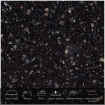 Formica® Placa De Superficie Sólida Everform™ Mod. 650 Ebony Mosaic .76 X 3.66 mts. Espesor 12 mm.